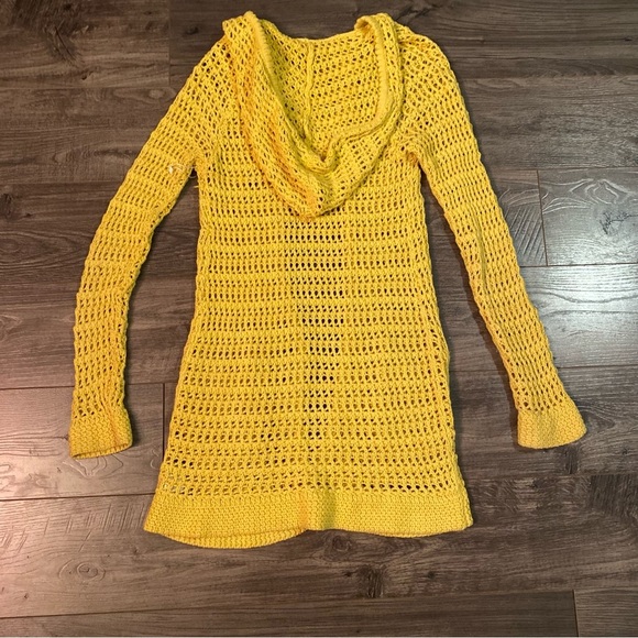 Anthropologie Charlie & Robin knit cardigan hooded yellow - Picture 3 of 9